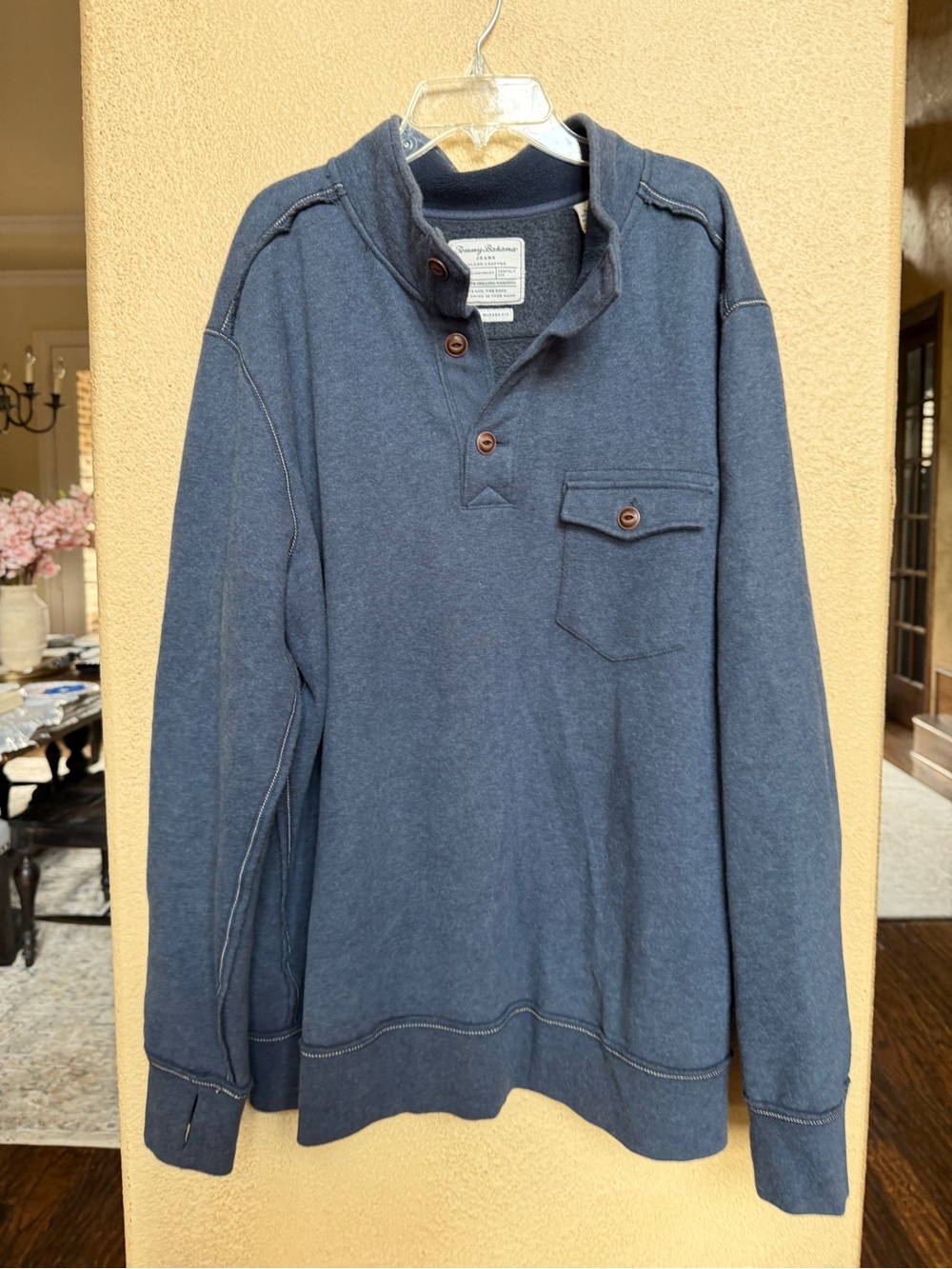 MIA Tan Crewneck Pullover with Burgundy Tags